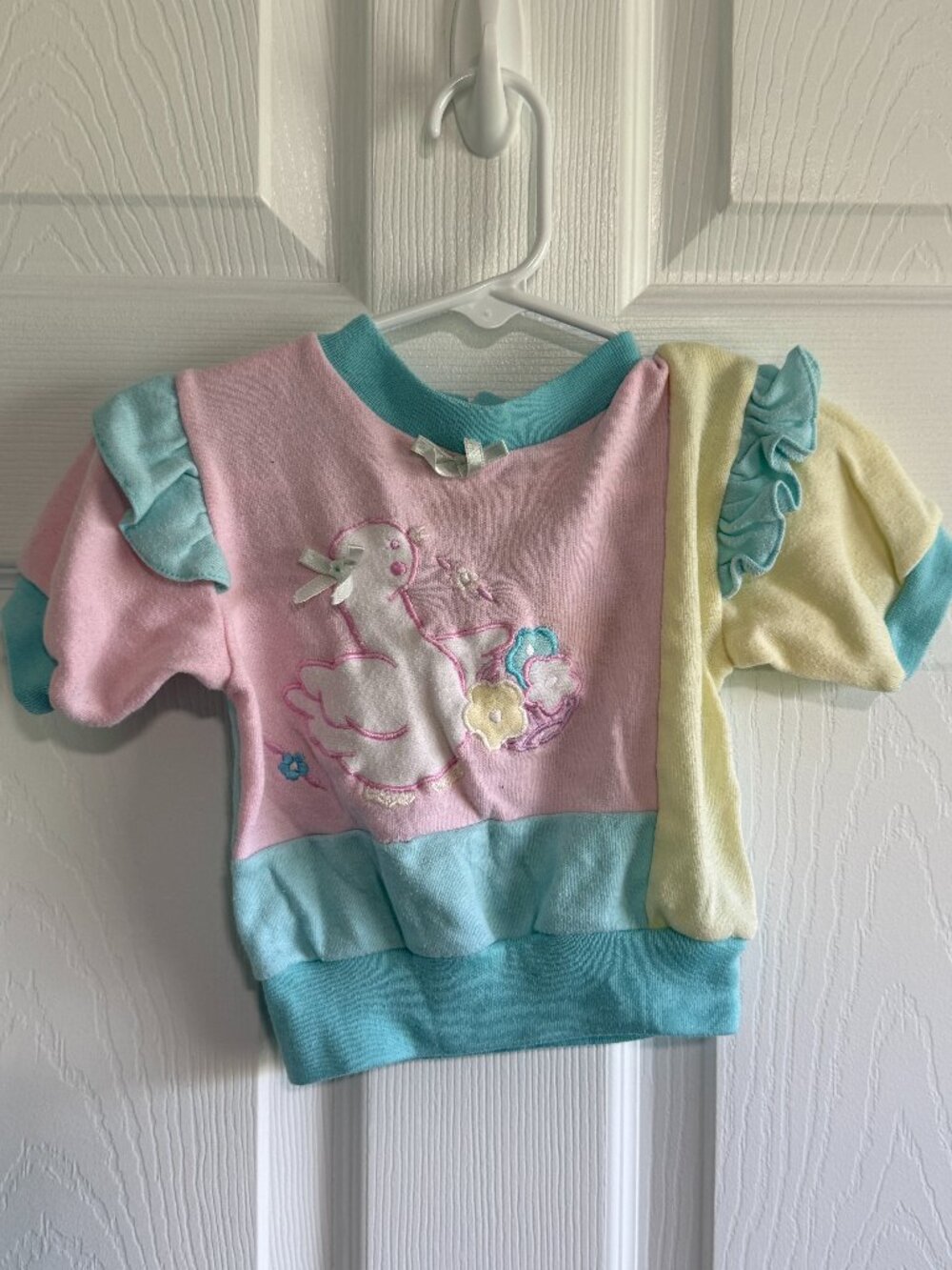 Vintage LoveSpun Bird Pastel Color Block Sweater 24 months